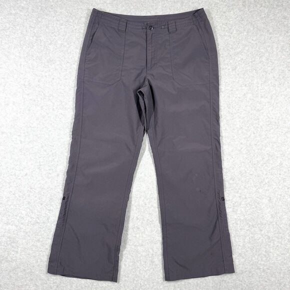Patagonia Pants Womens 14 Inter Continental Roll Up‎ Grey Purple Hiking Wide Leg - Picture 1 of 12